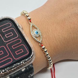 Evil Eye Bracelet, Beaded gold filled bracelet
